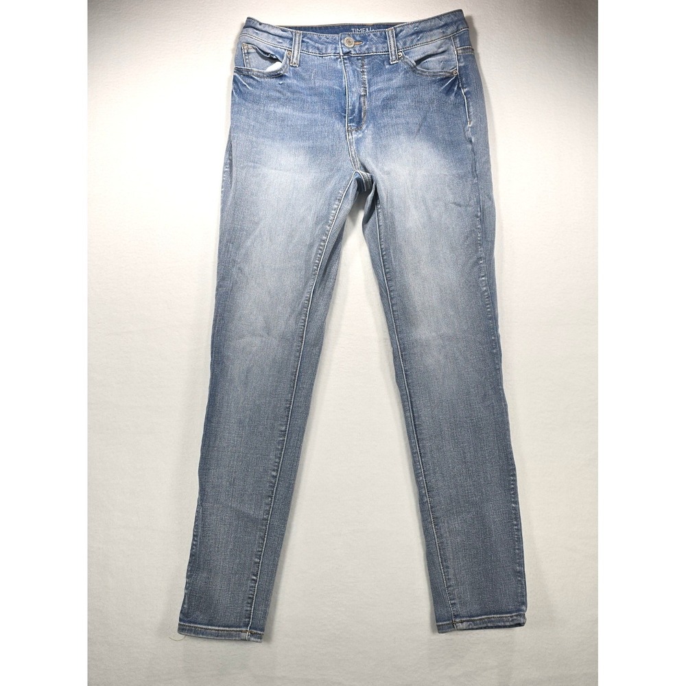 Time and Tru Womens High Rise Skinny Jeans Light Wash Denim Size 8 Stretch